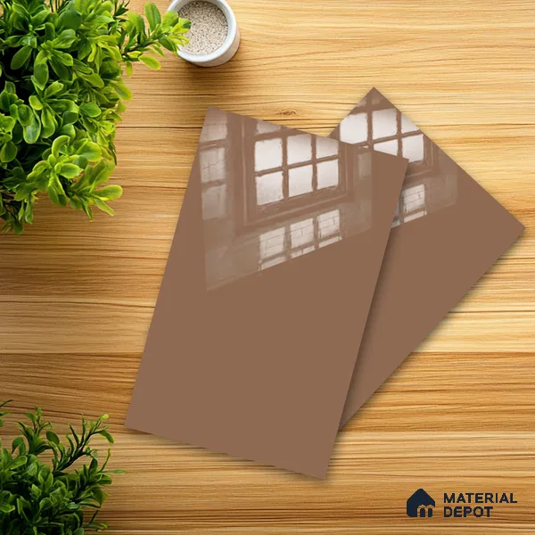 Ferrero 1C 01583 Sandy Cocoa 8 ft x 4 ft High Gloss Finish 6H Anti Scratch Acrylic Laminate - 1.5 mm | Suitable for Living Room, Kitchen, Office