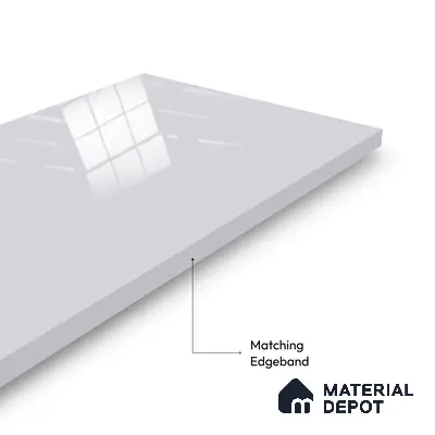 Ferrero 1C 01570 Light Slate 8 ft x 4 ft High Gloss Finish 6H Anti Scratch Acrylic Laminate - 1.5 mm | Suitable for Living Room, Kitchen, Office