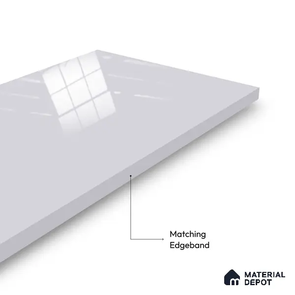 Ferrero 1C 01570 Light Slate 8 ft x 4 ft High Gloss Finish 6H Anti Scratch Acrylic Laminate - 1.5 mm | Suitable for Living Room, Kitchen, Office