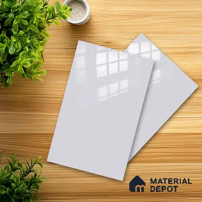 Ferrero 1C 01570 Light Slate 8 ft x 4 ft High Gloss Finish 6H Anti Scratch Acrylic Laminate - 1.5 mm | Suitable for Living Room, Kitchen, Office