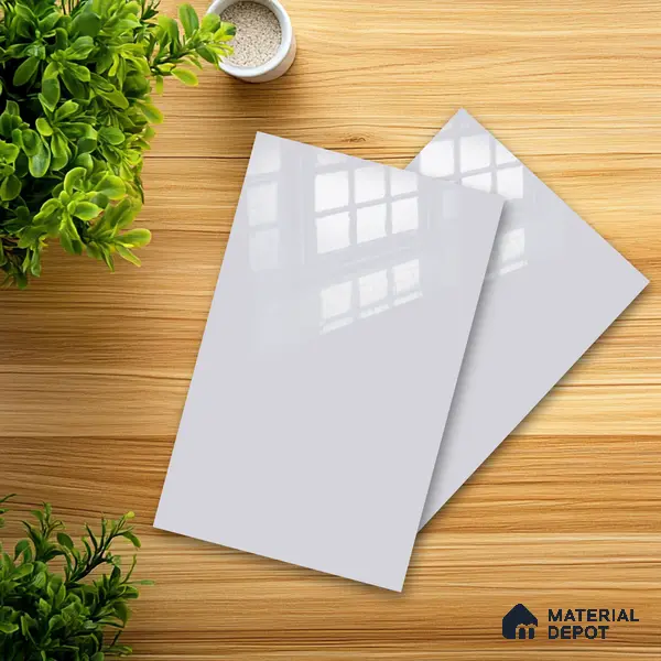Ferrero 1C 01570 Light Slate 8 ft x 4 ft High Gloss Finish 6H Anti Scratch Acrylic Laminate - 1.5 mm | Suitable for Living Room, Kitchen, Office