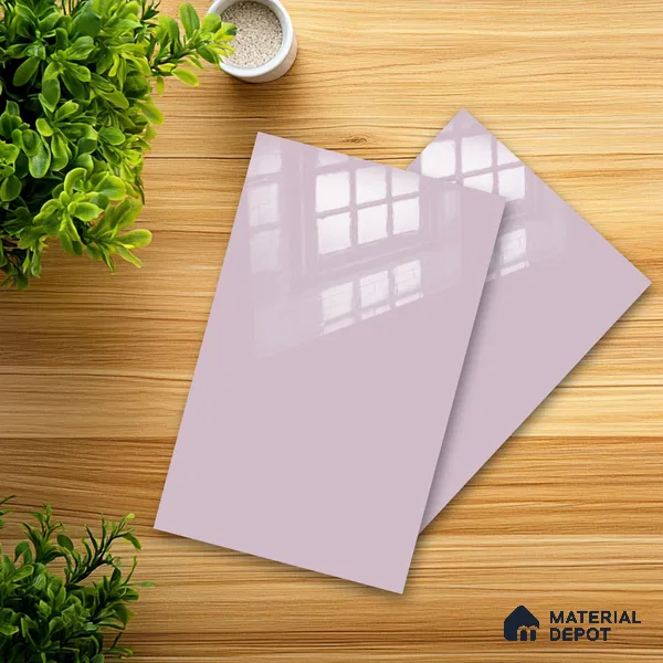 Ferrero 1C 01586 Blushed Lilac 8 ft x 4 ft High Gloss Finish 6H Anti Scratch Acrylic Laminate - 1.5 mm | Suitable for Living Room, Kitchen, Office