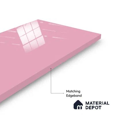 Ferrero 1C 01591 Vintage Pink 8 ft x 4 ft High Gloss Finish 6H Anti Scratch Acrylic Laminate - 1.5 mm | Suitable for Living Room, Kitchen, Office