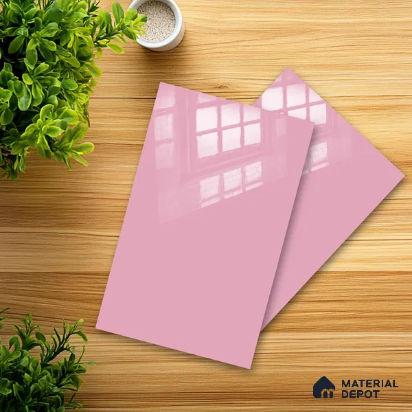 Ferrero 1C 01591 Vintage Pink 8 ft x 4 ft High Gloss Finish 6H Anti Scratch Acrylic Laminate - 1.5 mm | Suitable for Living Room, Kitchen, Office