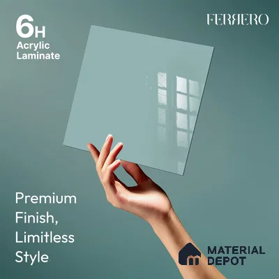 Ferrero 1C 01589 Teal Depth 8 ft x 4 ft High Gloss Finish 6H Anti Scratch Acrylic Laminate - 1.5 mm | Suitable for Living Room, Kitchen, Office