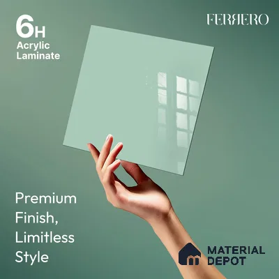 Ferrero 1C 01592 Cool Mint 8 ft x 4 ft High Gloss Finish 6H Anti Scratch Acrylic Laminate - 1.5 mm | Suitable for Living Room, Kitchen, Office