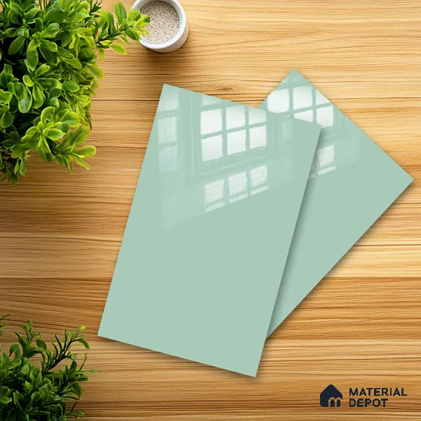 Ferrero 1C 01592 Cool Mint 8 ft x 4 ft High Gloss Finish 6H Anti Scratch Acrylic Laminate - 1.5 mm | Suitable for Living Room, Kitchen, Office