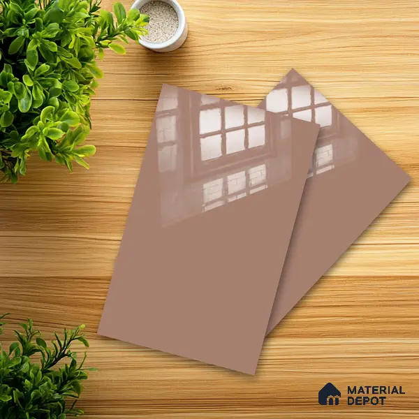 Ferrero 1C 01582 Faded Terracotta 8 ft x 4 ft High Gloss Finish 6H Anti Scratch Acrylic Laminate - 1.5 mm | Suitable for Living Room, Kitchen, Office