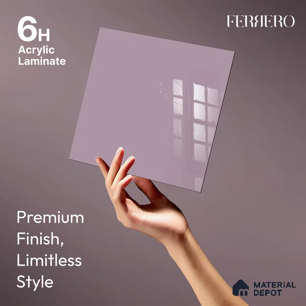 Ferrero 1C 01587 Antique Petal 8 ft x 4 ft High Gloss Finish 6H Anti Scratch Acrylic Laminate - 1.5 mm | Suitable for Living Room, Kitchen, Office