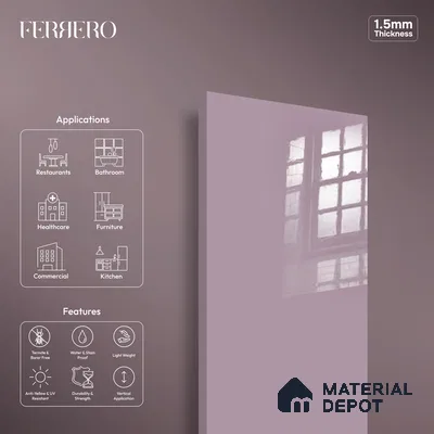 Ferrero 1C 01587 Antique Petal 8 ft x 4 ft High Gloss Finish 6H Anti Scratch Acrylic Laminate - 1.5 mm | Suitable for Living Room, Kitchen, Office