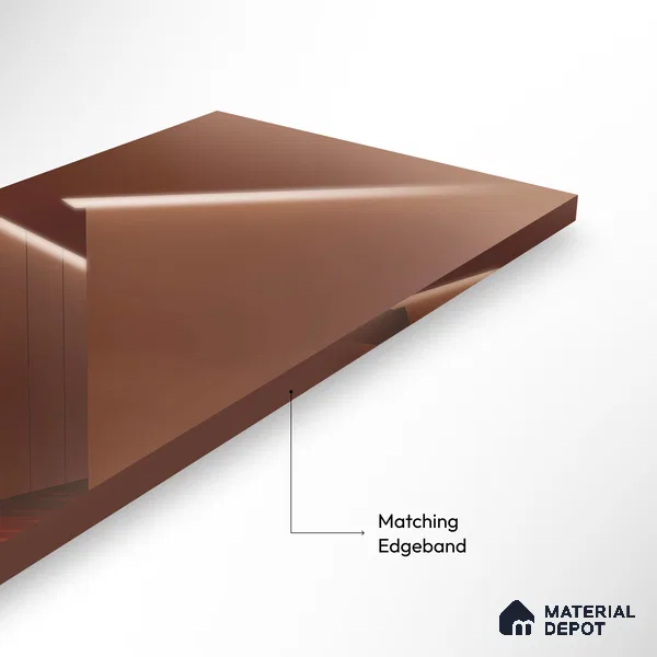 Ferrero 1C Copper Mirror 8 ft x 4 ft High Gloss Finish 6H Anti Scratch Acrylic Self Adhesive Laminate - 1.5 mm | Suitable for Bedroom, TV Unit, Wardrobe, Kitchen Cabinet