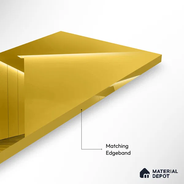 Ferrero 1C Gold Mirror 8 ft x 4 ft High Gloss Finish 6H Anti Scratch Acrylic Self Adhesive Laminate - 1.5 mm | Suitable for Bedroom, TV Unit, Wardrobe, Kitchen Cabinet