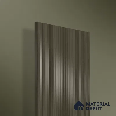 Espresso Brown Fluted Solid Color 1D 05210 Espresso Dust 8 ft x 4 ft High Gloss Finish Acrylic Laminate - 2.3 mm | Suitable for TV Unit,Wardrobe, Kitchen Cabinets