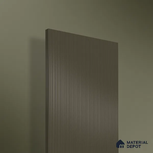 Espresso Brown Fluted Solid Color 1D 05210 Espresso Dust 8 ft x 4 ft High Gloss Finish Acrylic Laminate - 2.3 mm | Suitable for TV Unit,Wardrobe, Kitchen Cabinets