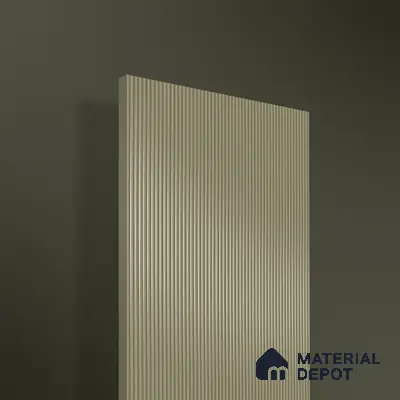 Olive Sand Fluted Solid Color 1D 05208 Olive Sand 8 ft x 4 ft High Gloss Finish Acrylic Laminate - 2.3 mm | Suitable for TV Unit,Wardrobe, Kitchen Cabinets