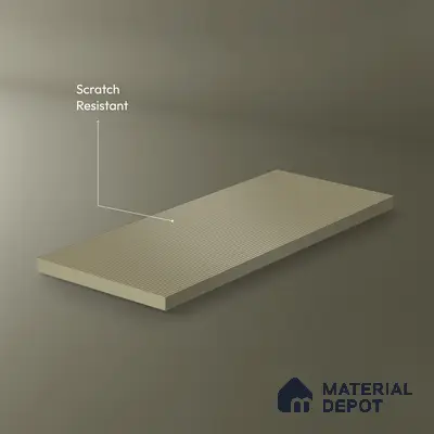Olive Sand Fluted Solid Color 1D 05208 Olive Sand 8 ft x 4 ft High Gloss Finish Acrylic Laminate - 2.3 mm | Suitable for TV Unit,Wardrobe, Kitchen Cabinets