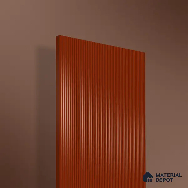 Fluted Solid Color 1D 05224 Clay 8 ft x 4 ft High Gloss Finish Acrylic Laminate - 2.3 mm | Suitable for TV Unit,Wardrobe, Kitchen Cabinets