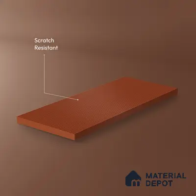 Fluted Solid Color 1D 05224 Clay 8 ft x 4 ft High Gloss Finish Acrylic Laminate - 2.3 mm | Suitable for TV Unit,Wardrobe, Kitchen Cabinets