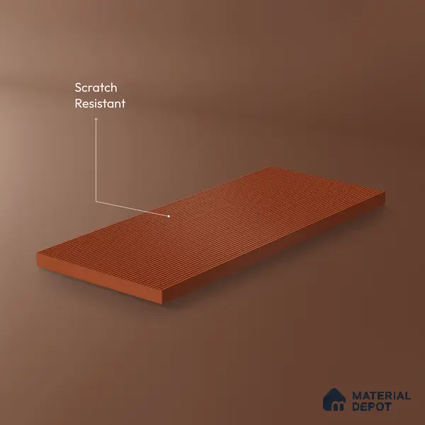 Fluted Solid Color 1D 05224 Clay 8 ft x 4 ft High Gloss Finish Acrylic Laminate - 2.3 mm | Suitable for TV Unit,Wardrobe, Kitchen Cabinets
