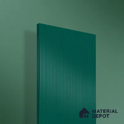 Deep Aqua Blue Fluted Solid Color 1D 05220 Deep Aqua 8 ft x 4 ft High Gloss Finish Acrylic Laminate - 2.3 mm | Suitable for TV Unit,Wardrobe, Kitchen Cabinets