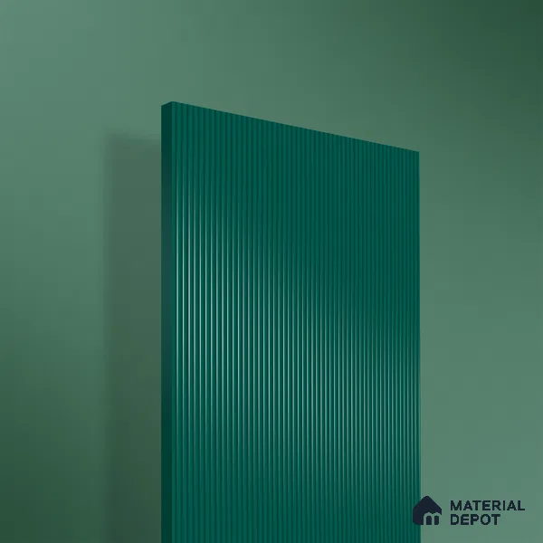 Deep Aqua Blue Fluted Solid Color 1D 05220 Deep Aqua 8 ft x 4 ft High Gloss Finish Acrylic Laminate - 2.3 mm | Suitable for TV Unit,Wardrobe, Kitchen Cabinets