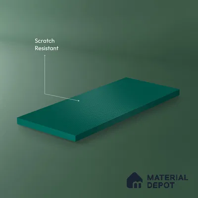 Deep Aqua Blue Fluted Solid Color 1D 05220 Deep Aqua 8 ft x 4 ft High Gloss Finish Acrylic Laminate - 2.3 mm | Suitable for TV Unit,Wardrobe, Kitchen Cabinets