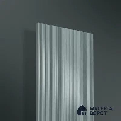 Clouded Blue Grey Fluted Solid Color 1D 05241 Clouded Blue 8 ft x 4 ft High Gloss Finish Acrylic Laminate - 2.3 mm | Suitable for TV Unit,Wardrobe, Kitchen Cabinets