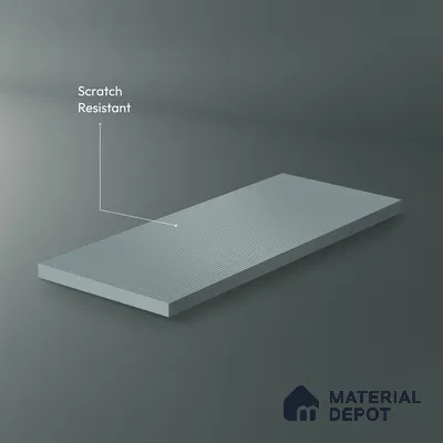 Clouded Blue Grey Fluted Solid Color 1D 05241 Clouded Blue 8 ft x 4 ft High Gloss Finish Acrylic Laminate - 2.3 mm | Suitable for TV Unit,Wardrobe, Kitchen Cabinets