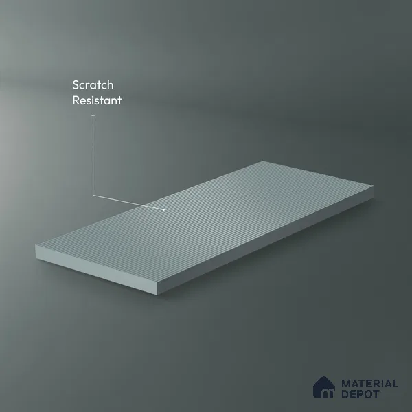 Clouded Blue Grey Fluted Solid Color 1D 05241 Clouded Blue 8 ft x 4 ft High Gloss Finish Acrylic Laminate - 2.3 mm | Suitable for TV Unit,Wardrobe, Kitchen Cabinets