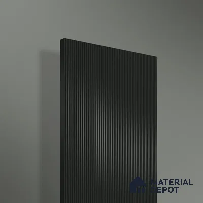 Jet Black Fluted Solid Color 1D 05243 Olive Stone 8 ft x 4 ft High Gloss Finish Acrylic Laminate - 2.3 mm | Suitable for TV Unit,Wardrobe, Kitchen Cabinets