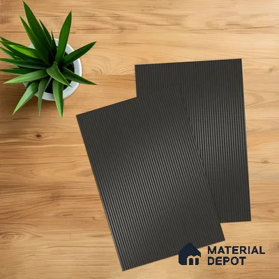 Dusky Grey Fluted Solid Color 1D 05242 Dusky Mauve 8 ft x 4 ft High Gloss Finish Acrylic Laminate - 2.3 mm | Suitable for TV Unit,Wardrobe, Kitchen Cabinets