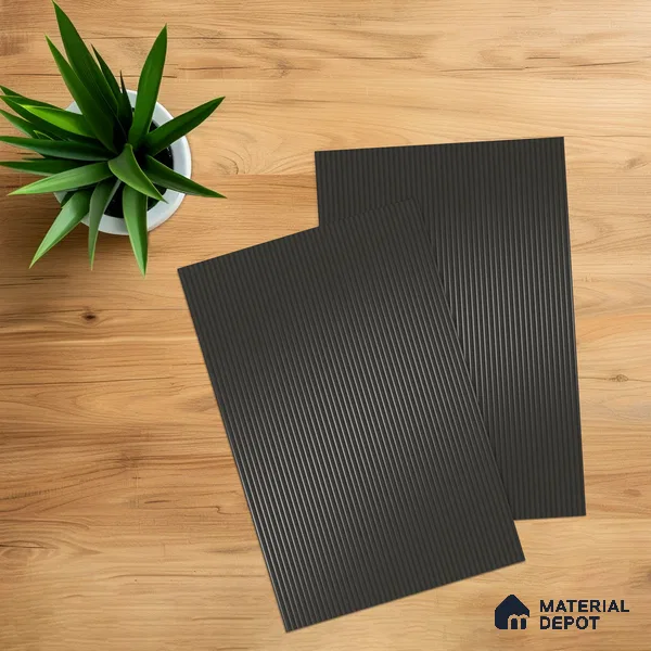 Dusky Grey Fluted Solid Color 1D 05242 Dusky Mauve 8 ft x 4 ft High Gloss Finish Acrylic Laminate - 2.3 mm | Suitable for TV Unit,Wardrobe, Kitchen Cabinets