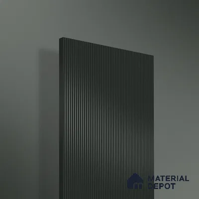 Graphite Gray Fluted Solid Color 1D 05244 Graphite Gray 8 ft x 4 ft High Gloss Finish Acrylic Laminate - 2.3 mm | Suitable for TV Unit,Wardrobe, Kitchen Cabinets
