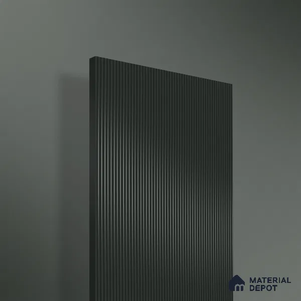 Graphite Gray Fluted Solid Color 1D 05244 Graphite Gray 8 ft x 4 ft High Gloss Finish Acrylic Laminate - 2.3 mm | Suitable for TV Unit,Wardrobe, Kitchen Cabinets
