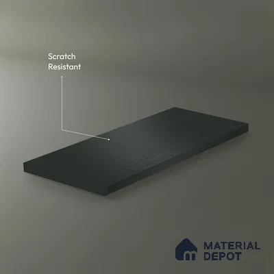 Graphite Gray Fluted Solid Color 1D 05244 Graphite Gray 8 ft x 4 ft High Gloss Finish Acrylic Laminate - 2.3 mm | Suitable for TV Unit,Wardrobe, Kitchen Cabinets