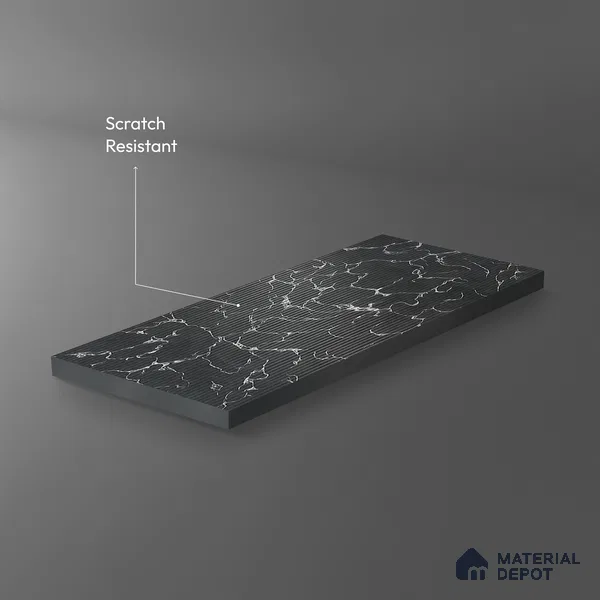 Marble Fluted 1D 05292 Shadow Veins 8 ft x 4 ft High Gloss Finish Acrylic Laminate - 2.3 mm | Suitable for TV Unit,Wardrobe, Kitchen Cabinets