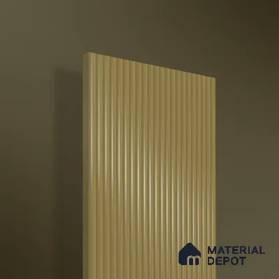 Antique Taupe Fluted Solid Color 1D 05405 Antique Taupe 8 ft x 4 ft High Gloss Finish Acrylic Laminate - 3 mm | Suitable for TV Unit,Wardrobe, Kitchen Cabinets