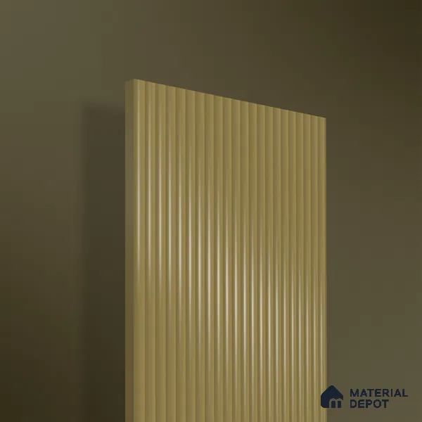 Antique Taupe Fluted Solid Color 1D 05405 Antique Taupe 8 ft x 4 ft High Gloss Finish Acrylic Laminate - 3 mm | Suitable for TV Unit,Wardrobe, Kitchen Cabinets