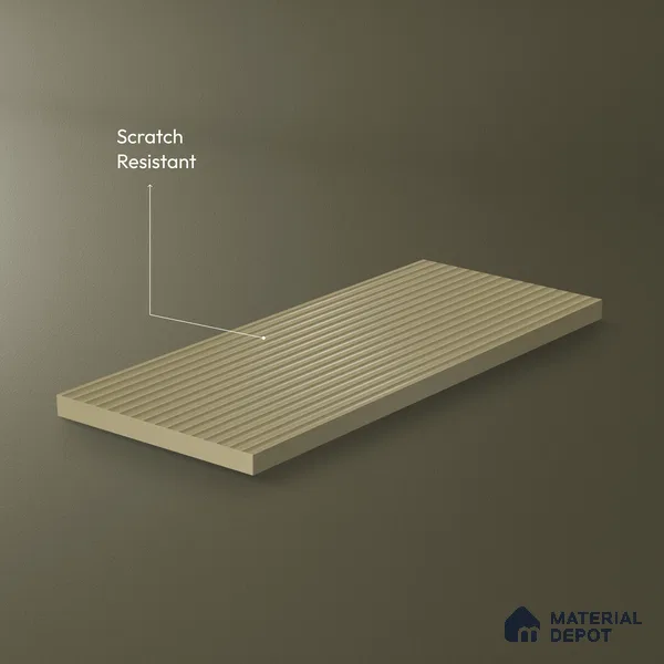 Ferrero 1D 05416 Ashen Sand 8 ft x 4 ft High Gloss Finish Fluted Acrylic Laminate - 3 mm | Suitable for Bedroom, TV Unit, Wardrobe, Kitchen Cabinet