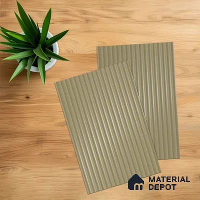 Ferrero 1D 05416 Ashen Sand 8 ft x 4 ft High Gloss Finish Fluted Acrylic Laminate - 3 mm | Suitable for Bedroom, TV Unit, Wardrobe, Kitchen Cabinet