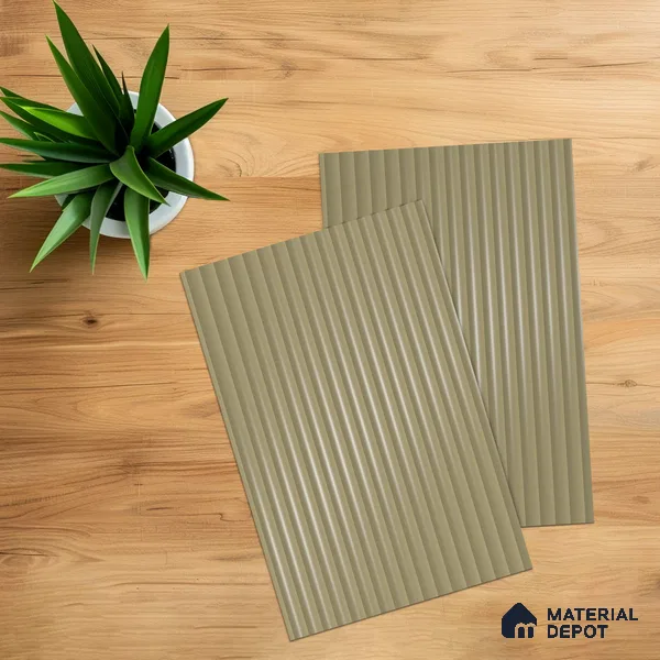 Ferrero 1D 05416 Ashen Sand 8 ft x 4 ft High Gloss Finish Fluted Acrylic Laminate - 3 mm | Suitable for Bedroom, TV Unit, Wardrobe, Kitchen Cabinet