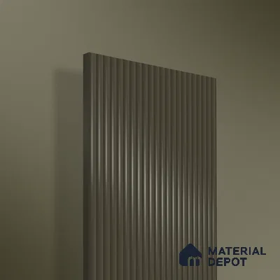 Urban Steel Grey Fluted Solid Color 1D 05410 Urban Steel 8 ft x 4 ft High Gloss Finish Acrylic Laminate - 3 mm | Suitable for TV Unit,Wardrobe, Kitchen Cabinets