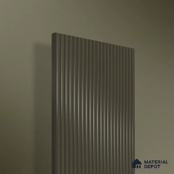 Urban Steel Grey Fluted Solid Color 1D 05410 Urban Steel 8 ft x 4 ft High Gloss Finish Acrylic Laminate - 3 mm | Suitable for TV Unit,Wardrobe, Kitchen Cabinets