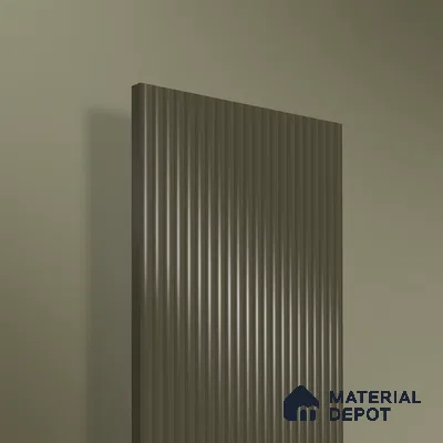 Urban Slate Brown Fluted Solid Color 1D 05414 Urban Slate 8 ft x 4 ft High Gloss Finish Acrylic Laminate - 3 mm | Suitable for TV Unit,Wardrobe, Kitchen Cabinets
