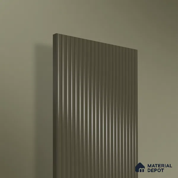Urban Slate Brown Fluted Solid Color 1D 05414 Urban Slate 8 ft x 4 ft High Gloss Finish Acrylic Laminate - 3 mm | Suitable for TV Unit,Wardrobe, Kitchen Cabinets