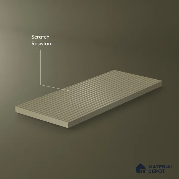 Lavender Fog Grey Fluted Solid Color 1D 05408 Lavender Fog 8 ft x 4 ft High Gloss Finish Acrylic Laminate - 3 mm | Suitable for TV Unit,Wardrobe, Kitchen Cabinets