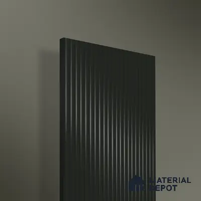 Urban Shadow Black Fluted Solid Color 1D 05411 Urban Shadow 8 ft x 4 ft High Gloss Finish Acrylic Laminate - 3 mm | Suitable for TV Unit,Wardrobe, Kitchen Cabinets