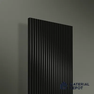 Jet Black Fluted Solid Color 1D 05423 Granite 8 ft x 4 ft High Gloss Finish Acrylic Laminate - 3 mm | Suitable for TV Unit,Wardrobe, Kitchen Cabinets