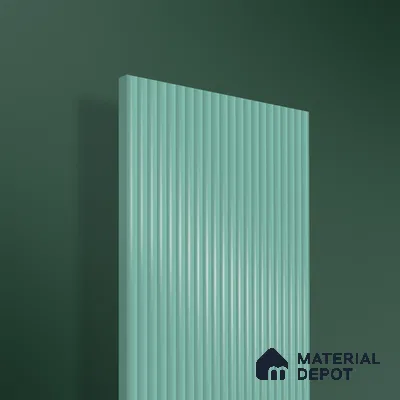 Misty Blue Fluted Solid Color 1D 05419 Misty Horizon 8 ft x 4 ft High Gloss Finish Acrylic Laminate - 3 mm | Suitable for TV Unit,Wardrobe, Kitchen Cabinets