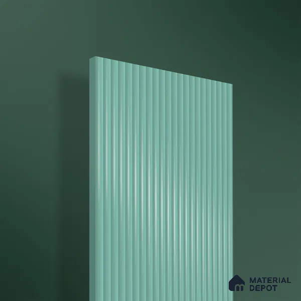 Misty Blue Fluted Solid Color 1D 05419 Misty Horizon 8 ft x 4 ft High Gloss Finish Acrylic Laminate - 3 mm | Suitable for TV Unit,Wardrobe, Kitchen Cabinets